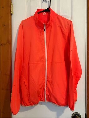 Highlighter Orange Running Jacket | Lightweight Zip-Up Windbreaker